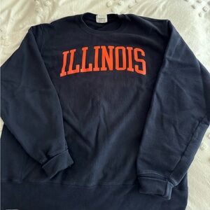 Champion Reverse Weave Navy Blue Illinois Pullover Size L